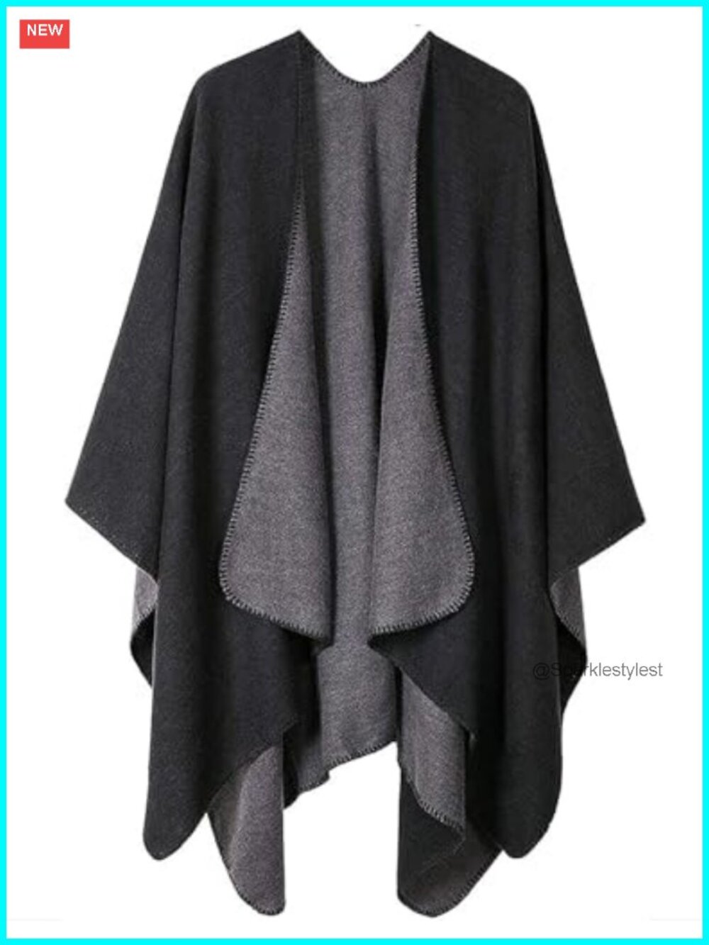 PAMEILA Women's Shawl Wrap Open Front Poncho Cape Oversized Cardigan